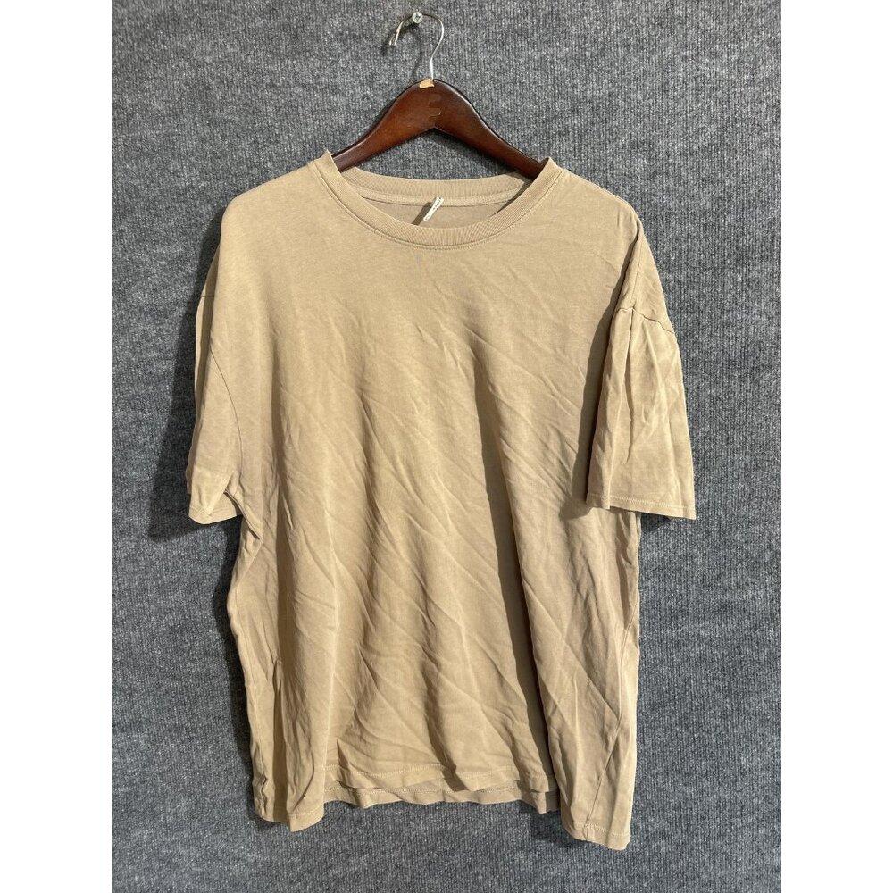 Fear Of God Essentials Shirt Mens Medium Beige Relaxed Fit Tee Streetwear